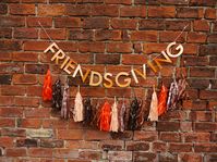 FRIENDSGIVING - Thanksgiving banner & PUMPKIN SPICE tassel garland