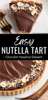 Make this easy Nutella tart recipe, and follow along with my video tutorial so you can make this tart with confidence! With Nutella pastry cream, ganache, and hazelnuts, what's not to love about this chocolate tart? You could make this tart for Christmas or the holidays as a "wow" dessert or make it anytime you're craving a chocolate dessert.