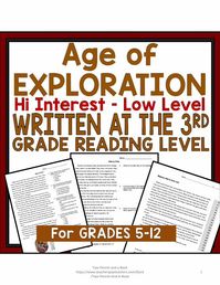 Over 40 Reading passages with reading comprehension, fluency and standards-based questions on the AGE OF DISCOVERY / AGE OF EXPLORATION. Plus, vocabulary and enrichment lessons plans so this can serve as your entire Age of Exploration textbook. Science of Reading based history text! Great for struggling readings and special education.