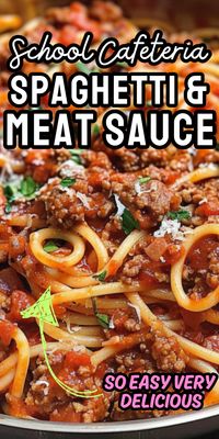 School Cafeteria Spaghetti & Meat Sauce