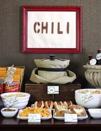 Chili Bar! awesome idea for an at-home tailgate party