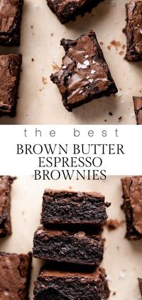 Espresso brownies are loaded with rich coffee flavor! Thick and fudgy with extra gooey centers, these gourmet brownies taste like they just came from a high-end bakery.