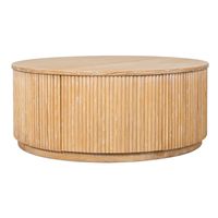 Crafted with care from sturdy ash wood by skilled artisans, the Organic Natural Ridges Coffee Table has a natural design. It features smooth ridges on the sides and useful drawers for storage. #natural, #coastal, #coffeetable