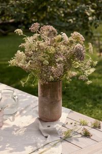 With huge, lacy flowers that can grow up to three or four inches in diameter, this fresh cut bunch of Queen Anne's Lace arrives in an array of burgundy tones. Vase not included. - Fresh Chocolate Queen Anne's Lace bunch - Approximately 50 stems - Remove flowers immediately from bouquet boy and rehydrate. Cut 2-3" from bottom of stem and place in warm water. Stems will absorb a significant amount of water in the first 24 hours; add more water as needed. Keep cut end of the stem constantly submerged - Avoid heat and direct sunlight - Vase not included - USA 30-40"H, 20-32"W