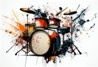 Drum set isolated on white background. Generative AI stock images, #AI, #Advertisement, #stock, #ADVERTISEMENT, #ad