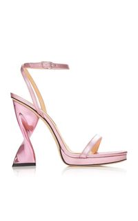 Twist Heel Metallic Leather Sandals By Brandon Maxwell | Moda Operandi