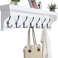 WEBI Coat Rack Wall Mount with Shelf,35’’ Long White Shelf with Hooks Underneath,Wall Mounted Coat Rack with Shelf,Key Rack for Wall,7 Triple Hooks for Hanging Coats,Bathroom,Entryway