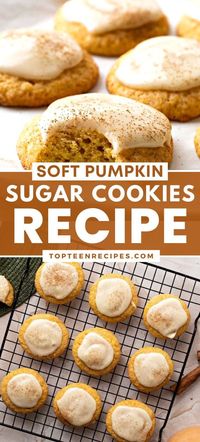 These pumpkin sugar cookies taste much better than store-bought and are super easy to make. Pumpkin puree, cinnamon, ginger, nutmeg, sugar, butter, and a few other ingredients make these pumpkin cookies sweet, chewy, and warmly spiced.