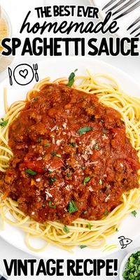 This spaghetti with meat sauce recipe features a savory and flavorful meat sauce served over spaghetti noodles for an easy meal.