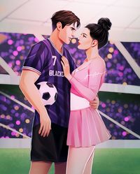 SEAJ | Asher and Scarlet B&N Exclusive Illustration for The Striker A novel and commissioned by @authoranahuang @read_bloom B&N EXCLUSIVE:... | Instagram