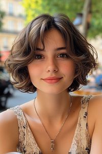 Light Brown Casual Tousled Bob, French bob haircut, parisian bob haircut, french bob hairstyle with bangs