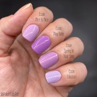 Comparisons for “Spring In Your Step” from the @essie Spring 2020 Collection. I had enough Essie purples to keep this just as an Essie…