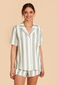 Eddie Pajama Set - Sage Stripe | Birdy Grey