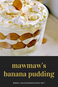 Ready in less than 30 minutes, this southern banana pudding recipe will be gobbled up in minutes! This is Mawmaw’s banana pudding! #mamaw #banana #pudding #wafers #delicious