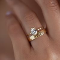 Unveiled Ring with Diamond Sweep, Oval Cut Diamond – Melanie Casey