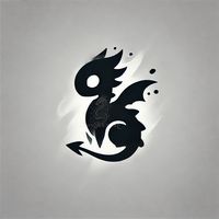 Stylized silhouette of a small dragon. Minimalist and refined design. Perfect for fantasy, tattoos, and minimalist art lovers.  #Dragonogenese