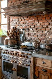 Add Character with a Brick Backsplash in Your Farmhouse Kitchen - Quiet Minimal