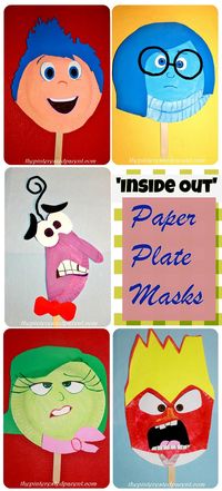 Inside Out Paper Plate Masks Craft                                                                                                                                                     More