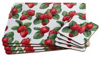 Same day dispatch On orders placed before 2pm Mon-Fri 30-day returns policy For unwanted or defective items Customer support By telephone or e-mail Hardback Placemats & Coasters - Summer Strawberries - Set of 4 • Hard, cork-backed placemats and coasters. • Each order contains 4 x placemats and 4 x matching coasters. • Quality made with a beautiful art print. Laminated surface - heat-resistant and easy wipe-clean. • Size: Placemats: 29cm x 22cm / Coasters: 10.5cm / Thickness: 4mm • Material: Wood / Cork Dispatch & Delivery Information Dispatch Orders paid for before 2pm Mon—Fri are dispatched the same day. Orders placed after 2pm will be dispatched the following business day. All of our items are stocked and dispatched from Swansea, UK Please note that during busy seasons, item dispatch may