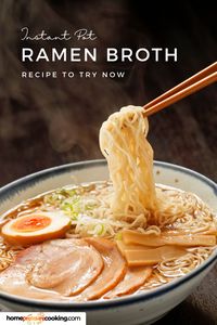 Looking for Japanese food recipes? Transform your kitchen into a ramen haven with this Instant Pot Ramen Broth Recipe. This Japanese food favorite is simplified and quicker than ever, delivering deep, savory flavors with minimal effort. Head over to homepressurecooking.com to start cooking today! #JapaneseFoodRecipes #QuickRamen #InstantPotCooking #RamenBroth #EasyJapaneseFood