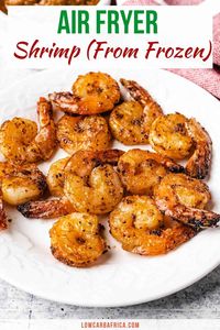 This air fryer frozen shrimp recipe is an excellent way to get your shrimp from the freezer to your plate without waiting for it to defrost. It is the perfect dish for a quick appetizer or meal prep for busy weeknights! #lowcarb #lowcarbrecipe #ketorecipe #ketodiet #lchf #paleo #easydinner #easyketodinner | LowCarbAfrica.com