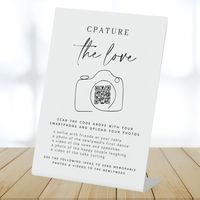 Say "I do" to a modern wedding! Are you planning a wedding? You'll need modern calligraphy wedding day signs, wedding table decorations, and minimalist Calligraphy Wedding Capture The Love Photo Share QR Code Signs. We offer modern calligraphy styles for all your needs