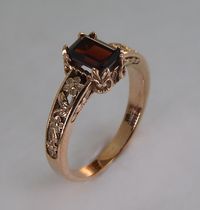 Gorgeous Antique Style 14K Rose Gold Ring With a Real Garnet Gemstone - Etsy UK