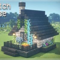 If you are a beginner, the cute fairy witch tiny house is for you. The platform and roof are made of dark oak stairs with the familiar inverted V shape, with a chimney above it. Walls are made of stone brick blocks, with windows to let sunlight.