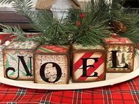 NOEL Wood Blocks Noel Christmas Decor Blocks Decor - Etsy Canada