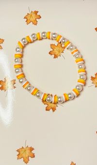 Cute autumn candy corn bracelet