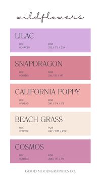 Pink and Purples Color Palette: Lilac, Purple, Snapdragon pink, Mauve, California Poppy, Peach, Pink Orange, Beach Grass, Taupe, Beige, Cosmos Pink, Pinky Purple Color Combo. Color Palette for Wedding, Nursery Color Palette, Baby Shower Color Palette