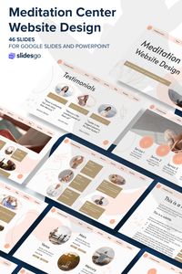 Design a website for your meditation center with Google Slides or PowerPoint. This template will help you create a website that is beautiful and modern! #Slidesgo #FreepikCompany #freepresentation #freetemplate #presentations #themes #templates #GoogleSlides #PowerPoint #GoogleSlidesThemes #PowerPointTemplate #creative #white #marketing #picture #pastel #interactive #medidation #websitedesign