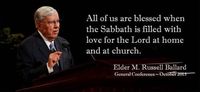 “An important doctrine that we should cling to is to observe the Sabbath day. http://lds.org/topics/sabbath This helps us remain unspotted from the world, provides us with physical rest, and gives each of us spiritual refreshment every Sunday.” From #ElderBallard’s http://pinterest.com/pin/24066179230275130 Oct. 2015 #LDSconf http://facebook.com/223271487682878 message http://lds.org/general-conference/2015/10/god-is-at-the-helm #LDS #Mormon #Christian #ShareGoodness