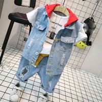 Meninos roupas ternos costura colete bebê crianças meninos outerwear casaco com capuz + camiseta + shorts bebê esporte meninos conjuntos de roupas _ - AliExpress Mobile