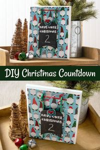 Mark the days to gift giving with this DIY Christmas countdown chalkboard, made with dollar store supplies! Easy, cute, and reusable year after year.