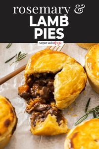 These mini lamb pies are rich and comforting, braised lamb encased in a buttery, flaky pie crust. The perfect individual size, these are easily made in a Texas muffin pan.