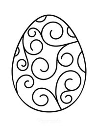 Easter Egg Coloring Simple Pattern 12