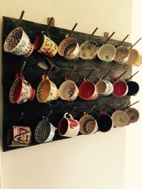 Reclaimed Wood Mug Rack - 21 Placement