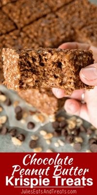 Chocolate Peanut Butter Rice Krispies Treats ~ Delicious Chocolate Rice Krispie Treats Loaded with Peanut Butter are a Family Favorite! These No Bake Bars are Easy to Make and Always the First Ones Gone! 