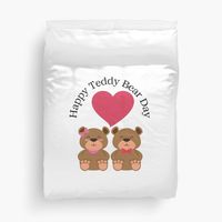 Get my art printed on awesome products. Support me at Redbubble #RBandME: https://www.redbubble.com/i/duvet-cover/Happy-Teddy-Bear-Day-Cute-Brown-Bears-Valentines-bear-and-Valentine-week-gift-ideas-by-haRexia/140885432.RCGFH?asc=u