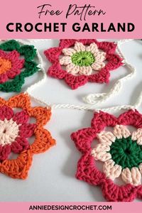 ​Easy Flower Crochet Garland: Free Pattern Tutorial - Annie Design Crochet