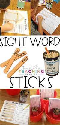 Sight word games for guided reading centers and workstations. These sight word sticks games are a great way for students to learn sight words, practice their sight word, and read sight words. These games can be used for spelling words, spelling lists, phonics lists, and phonics patterns. EDITABLE and differentiated. Perfect for Kindergarten, first grade, and second grade! To learn more, visit www.tunstallsteachingtidbits.com by sabrina