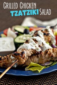 Grilled Chicken Tzatziki Salad ...this looks amazing!