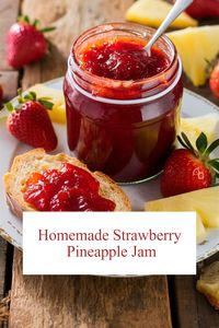 Savor the flavors of our homemade strawberry pineapple jam with this delicious and easy jam recipe. If you are into canning jams at home, this recipe offers a sweet and tangy treat. Ideal for those interested in healthy canning and creating delightful strawberry pineapple jam. Canning Pineapple | Pineapple Jam Recipe | Pineapple Rhubarb Jam | Pineapple Strawberry