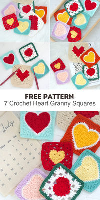 Discover 7 charming crochet heart granny square patterns in this FREE PDF download! Perfect for blankets, cushions, and Valentine's projects. Grab your copy now and start creating lovely hearts! ❤️