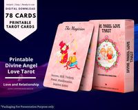 Printable Pink Tarot cards - Digital love tarot deck for beginner - Angel cards with keywords for love tarot reading - INSTANT DOWNLOAD #printabletarot #pinktarotcards #digitaltarotcards #lovereadingtarot #loveoracledeck #divinationdeck #theloverstarot #oraclecards