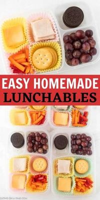 How to make healthy lunchables that your kids will love. Homemade lunchables that you can make at home for less! Easy healthy lunchables for kids or for adults. This is one of my favorite lunchbox ideas! #eatingonadime #lunchrecipes #lunchboxrecipes #lunchables