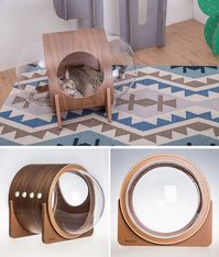 Para os amantes de gatos, camas para gatos inspiradas em nave espacial #nave #design #gatos