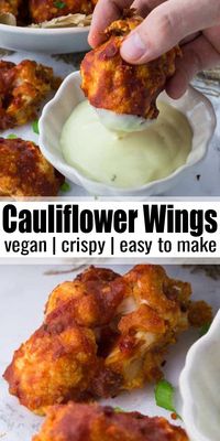 These vegan cauliflower wings are the perfect vegan comfort food! They're super easy to make and so delicious! More vegan recipes at veganheaven.org! #vegan #veganrecipes #vegetarian