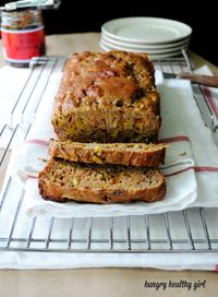 Rhubarb Banana Bread- you won't miss the oil or sugar in this scrumptious bread!